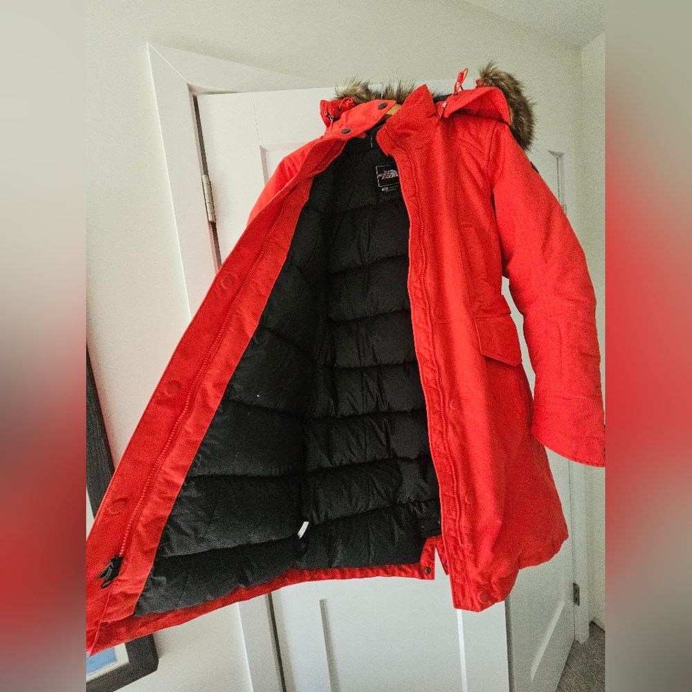 The North Face Goose Down Faux Fur Hooded Long Parka Jacket - Picture 4 of 13